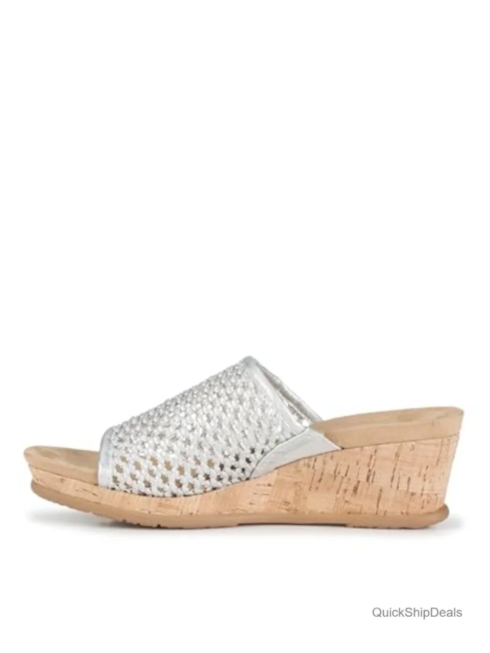 Wedge Sandals with Ankle Strap - Platform Heel - Slip On